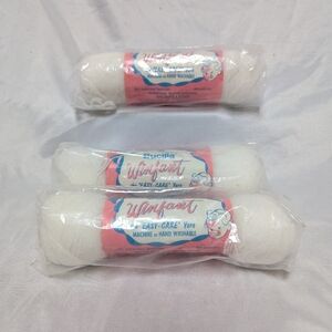 NOS Bucilla Winfant "Easy Care" Vintage Orion Acrylic Baby Yarn 3- 1oz  Skeins